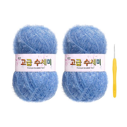 울클럽 별꽃수세미 DIY 고급수세미실 80g 2볼 + 코바늘 6호 (동영상제공), 110소라