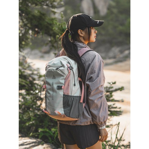 스포츠 아웃도어 백팩 경량 잔스포츠백팩 남녀공용 등산 가방, 핑크색, 1개