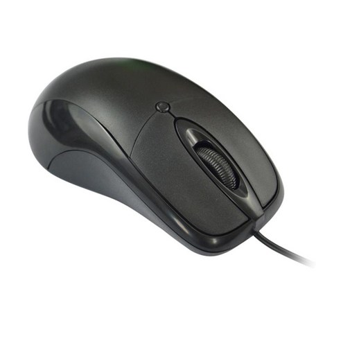 노트북 데스크탑 오른손 및 왼손용 USB 유선 마우스 저소음 광 마우스, 검은 색, 115x65x35mm, 플라스틱