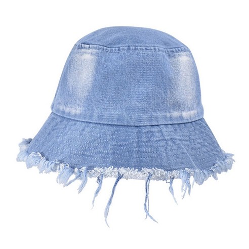 OCEANSUNFISH 남녀공용 태양 그늘 야외 등산 하이킹 패션 데님 분지 낚시 모자 8448, 라이트 블루