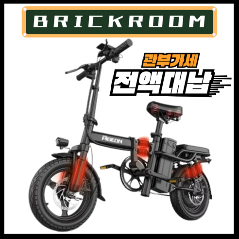 BRICKROOM 가벼운 접이식 전기자전거 가성비 자토바이 분리형 배터리 경량 출퇴근, 시그니처, 25A