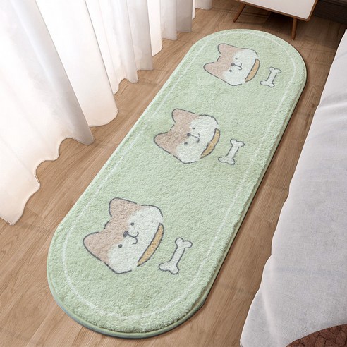 Karvin 만화 카펫 침대 옆 캐시미어 카펫 깔개 탁자 깔개 침실 카펫 긴 털 침대 옆 발판, 왕성인(타원형)