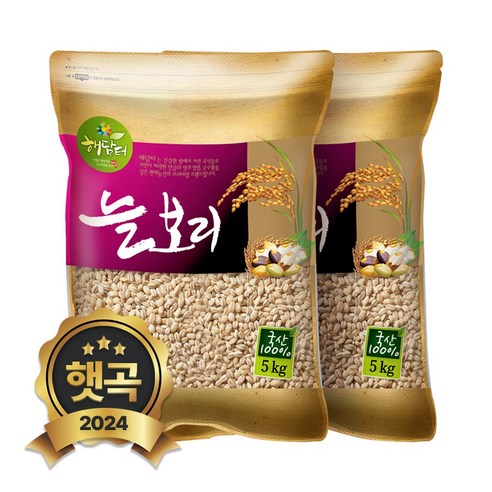 현대농산 국산 늘보리 10kg (5kgx2봉) 겉보리 꽁보리밥, 5kg, 2개