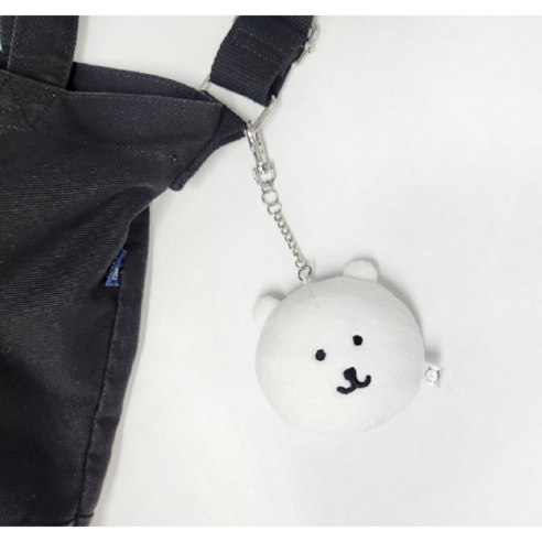 [정품] 담곰이 인형키링 거울 인형키홀더 가방고리 8cm, 1개, 화이트