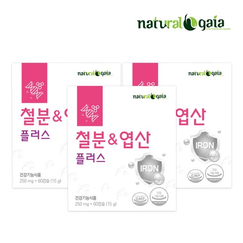 철분 앤 엽산플러스 3갑, 60정