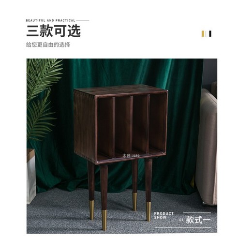 LP 턴테이블 수납장 장식장 우드쇼케이스, A.호두나무(45x28x76)