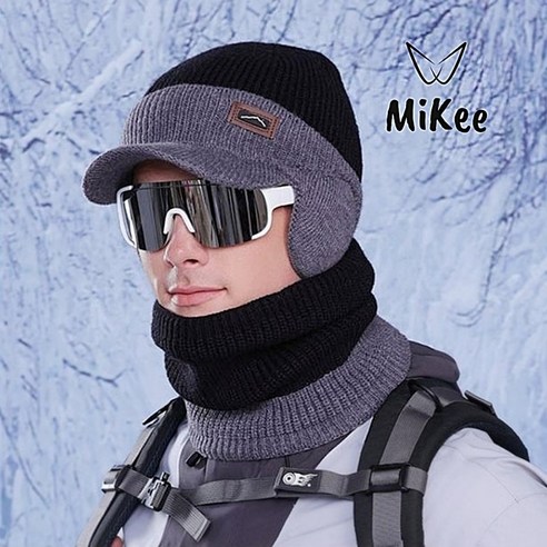 따뜻함을 잃지 않는 겨울 스타일, 마이키 방한 겨울 모자 워머 세트 골프방한모자