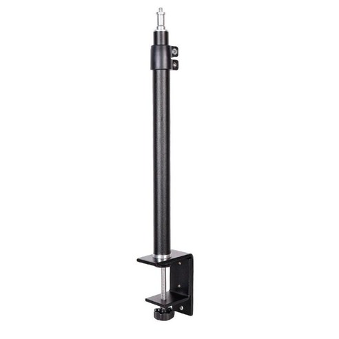 조정 가능한 데스크 마운트 스탠드 13.8 "-23.4" 탁상용 C 클램프 마운트 스탠드 DSLR 카메라용 표준 1/4 나사 팁이, 46-74cm, 검은 색, 알루미늄 합금
