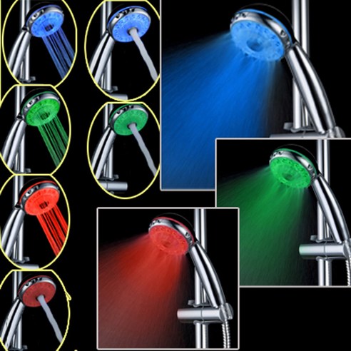 OEM 샤워 헤드 온도 조절 3 색 연한 변색 스프레이 FCC61121154, 1개