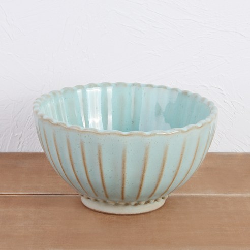 VBC CASA 폰다코 스트라이프 서빙볼(16cm), 1개, 아쿠아