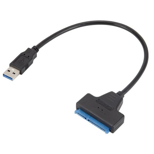 USB 3.0 외부 2.5 "SATA 하드 디스크 용 SATA 22 핀 SSD 케이블 어댑터, 25cm, 블랙 블루, 플라스틱
