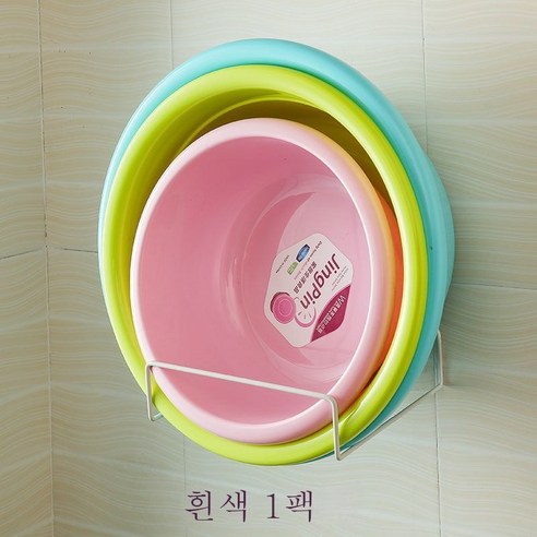 ZZJJC 펀치리스 세숫대야 선반 가정용 벽걸이 수건걸이 화장실 세숫대야 수납 선반, 베이직 노커 [화이트 1매]
