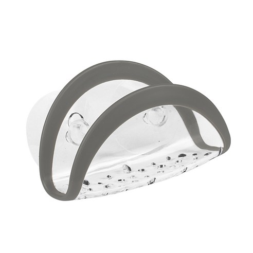 스펙트럼 코라 석션 싱크 수세미 걸이 길이 7.6 x 너비 11.4 x 깊이 5.7cm, Grey+Clear, 1개