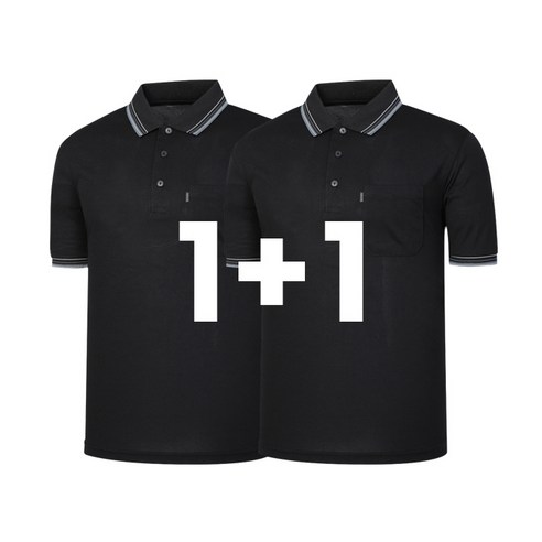 1+1 나인앤나인 쿨론 단추 카라 반팔 티셔츠 2장