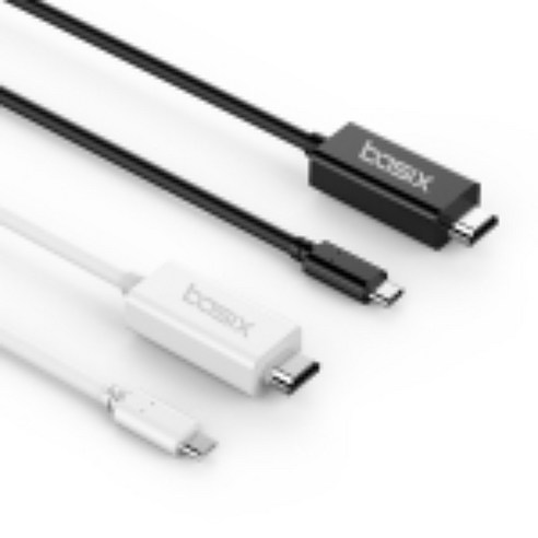 베이식스 USB C to hdmi H7 1.8m 케이블 화이트 블랙, 1개