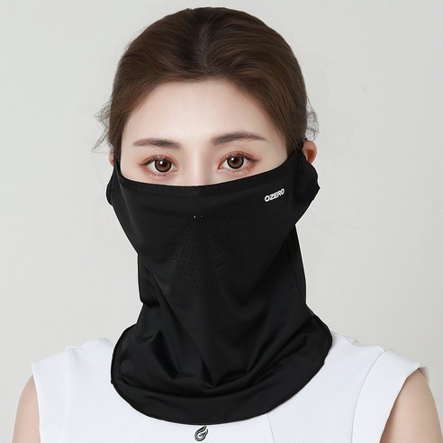 오제로 자외선 차단 쿨 스포츠 마스크, 블랙, 1세트