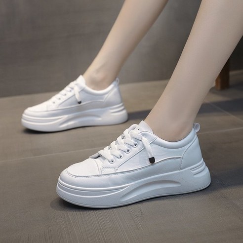 KORELAN 키높이 흰 구두녀 두꺼운 바닥 게으름뱅이 맨발로 맥곤 캔버스 신발