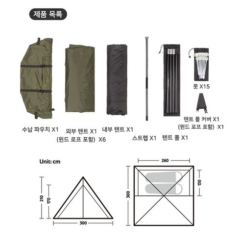 네이처하이크 목장Fire 피라미드 텐트 내연성 핫 텐트 야외 캠핑 방수 스토브 스노우 스커트 여름용 겨울용CNK2300ZP025, 다크그린
