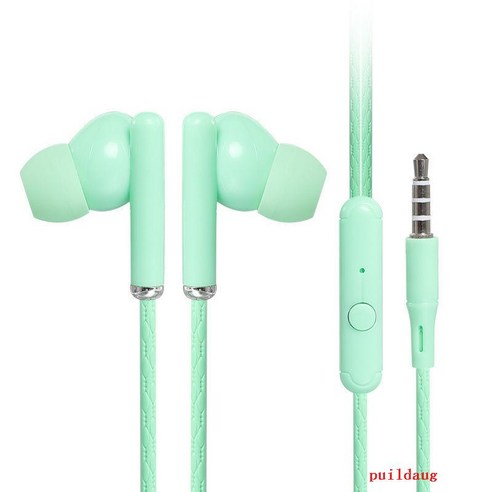 puildaug 내구성 인 이어 유니버설 러닝 게임 고품질 유선 헤드셋, 녹색[통화/내구성/HIFI음질]] 1, 녹색[통화/내구성/HIFI음질]] 1