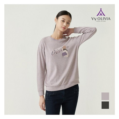 올리비아로렌 여성용 자수 패치 티셔츠 VVCALXW9451