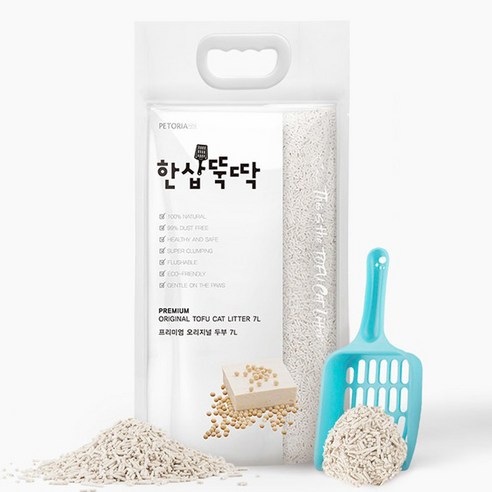 한삽뚝딱 가는입자 고양이 두부모래 정량 오리지널, 4.9kg, 1개
