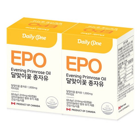 데일리원 EPO 달맞이꽃 종자유 비타민E 1010mg X 60캡슐 1통, 1개