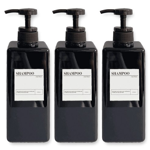 뉴앤룩 PETG소재 욕실디스펜서 4color, 브라운, 3개, 650ml
