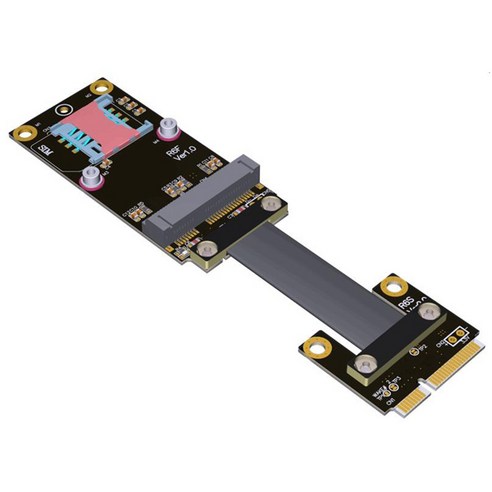 PCIE X1 확장 케이블 미니 PCI-E (미니 카드) 확장 케이블 MPCIE Extender 어댑터 확장 케이블, 검정, 5cm.