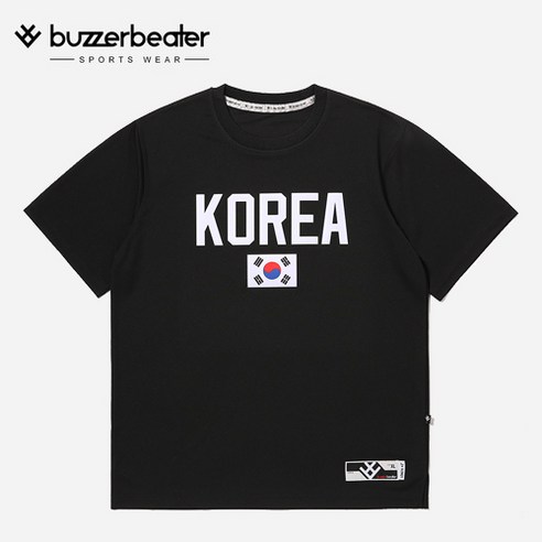 [버저비터] 농구 반팔 검정 블랙 KOREA FLAG 국대 티셔츠 TEE - BLACK