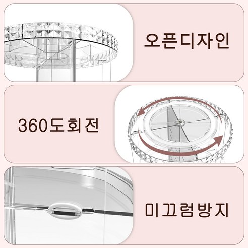 지저분한 화장대에 안녕하세요, 회전식 화장품 정리대