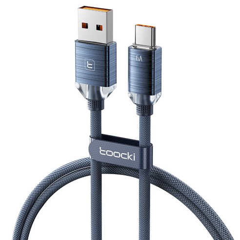 Toocki 아연합금 USB A-C타입 고속 충전케이블, 6개, 1m, 푸른