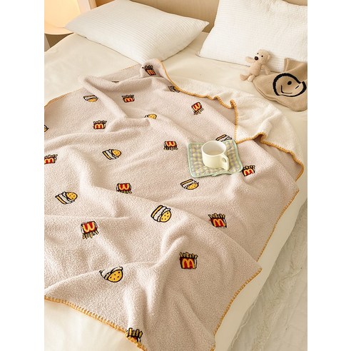 smy곰 만화 담요 두꺼운 겨울 싱글 담요 에어컨 담요 소파 담요 따뜻한 침대 매트리스, smy함부르크 성, 65*120Cm