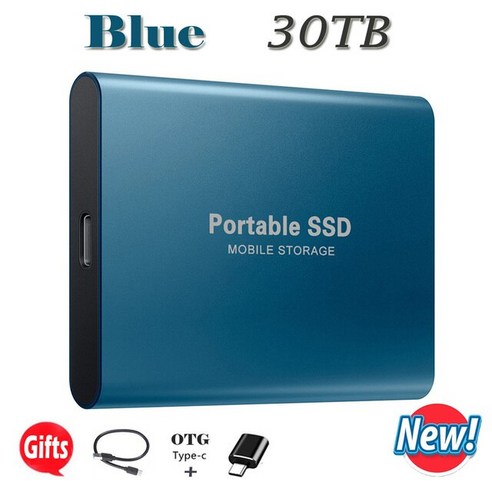 컴퓨터 휴대용 외장 하드 드라이브 500GB 1/2/8/16/30/64TB 솔리드 스테이트 SSD PC 노트북 저장 장치 USB 3.0 모바일, 23 Gold  64TB, 한개옵션1