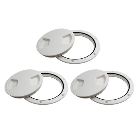 3 피스 마린 데크 플레이트 5 인치 12 cm 마린 해치 커버 카약 카누 용 탈착식 검사 해치 화이트, 플라스틱