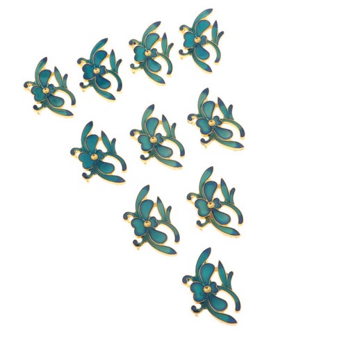 머리핀 장식을위한 10 조각 DIY 떨어지는 기름 합금 꾸밈, A