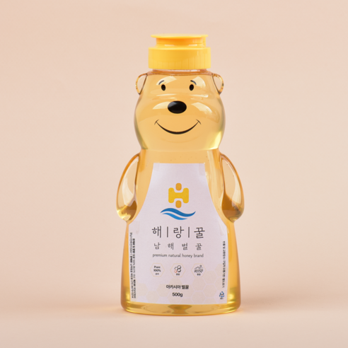 곰돌이꿀 아카시아 천연 벌꿀 선물 결혼 답례품 국내산 최고급 자연 꿀, 1개, 500g