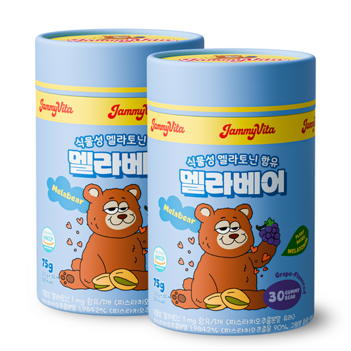 식물성 어린이 멜라토닌 젤리 멜라베어, 2박스, 30정