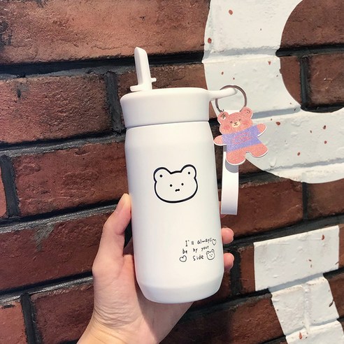 휴대용 보온 텀블러, 곰머리사랑/300Ml펜던트, 하나