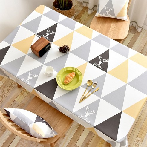 데일리라이프 디자인 방수 식탁보 테이블보, 옐로우가랜드, 90x150cm(2인)