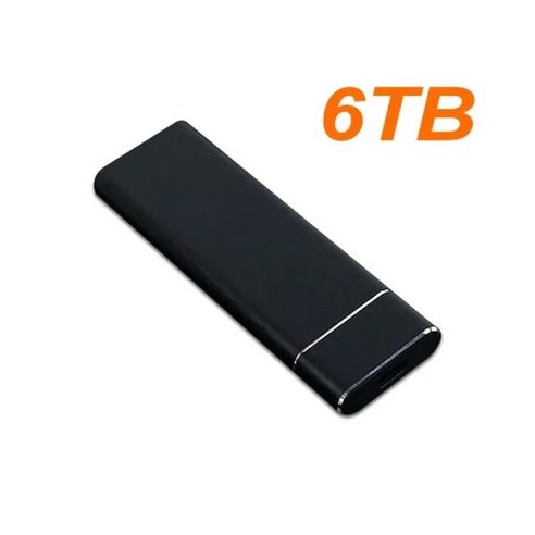 휴대용 SSD USB 3.1 고속 외장 솔리드 스테이트 드라이브 1TB 2TB 오리지널 스토리지 하드 디스크 노트, 04 Black 6TB