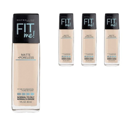 메이블린 핏 미! 파운데이션 매트 + 포어리스 30ml, 4개, 102 Fair Porcelain