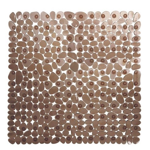 조약돌 미끄럼 방지 샤워 매트 어리버리가있는 욕조 매트, 브라운, 54x54cm, PVC