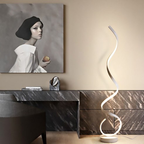 Meyuge 아트 장스탠드 플로어조명 LED 장스탠드 거실 침실 인테리어 스탠드 조명, 블랙, 원격조정무극조광