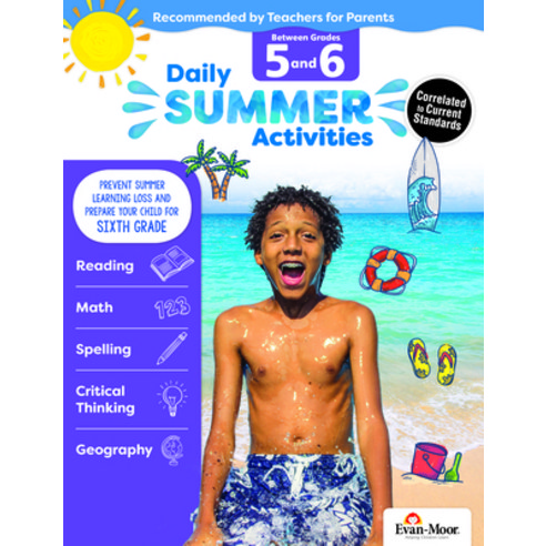 Daily Summer Activities Moving from 5th to 6th Gr Paperback, Evan Moor ...