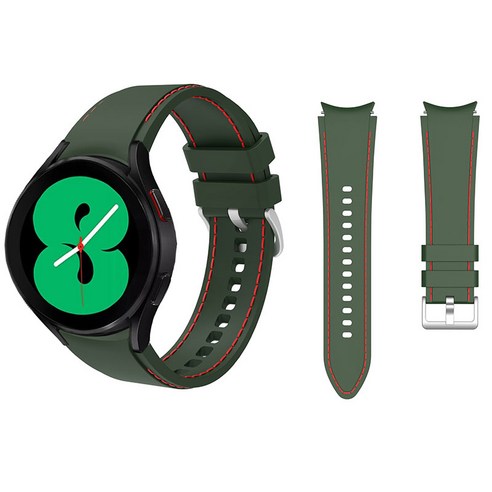 삼성 갤럭시 시계 4 실리콘 스포츠 팔찌 밴드, Army-Green, Galaxy watch 4 44mm