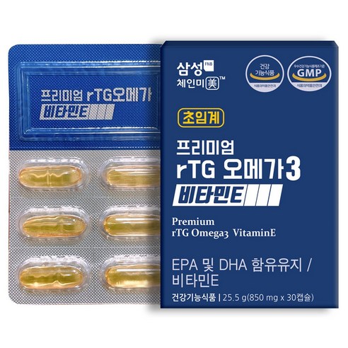 삼성 초임계 프리미엄 rTG 오메가3 비타민E 850mg 30캡슐 (업그레이드 제품) 6개, 30정 알티지뉴트리디데이오메가3 Best Top5