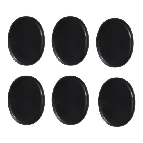 MTSHOP 6 조각 핫 마사지 스톤 세트 천연 현무암 워머 락 스톤 키트 4x3cm, {"사이즈":"4x3cm"}, {"색상":"블랙"}, {"수건소재":"스톤"}