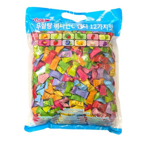 무란왕 무설탕 12가지맛 비타민C 민트 미니 캔디, 800g, 2개