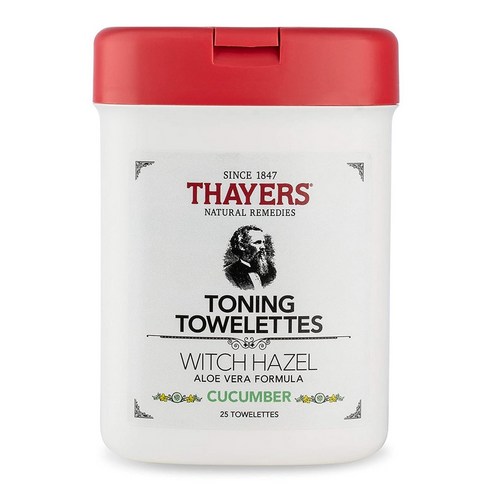 Thayers Witch Hazel 세이어스 위치하젤 알로에 베라 토너 패드 오이 25장 2팩, 2개 위치하젤토너패드