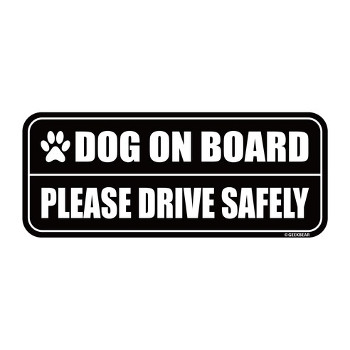 긱베어 도그온보드 차량용 자석 마그넷 Dog on board 강아지가 타고 있어요 반려견 자동차, 블랙, 1개